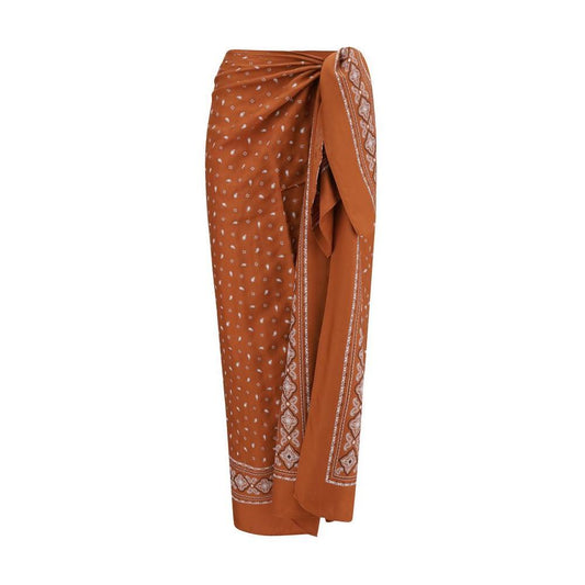 PINKO Bandana pattern pareo Skirt 1728,72470364320,Clothing,New with tags,Orange,PINKO,S,Skirts - Women - Clothing,Women,Women - Clothing PINKO PI-105080A2FLLZ3-S