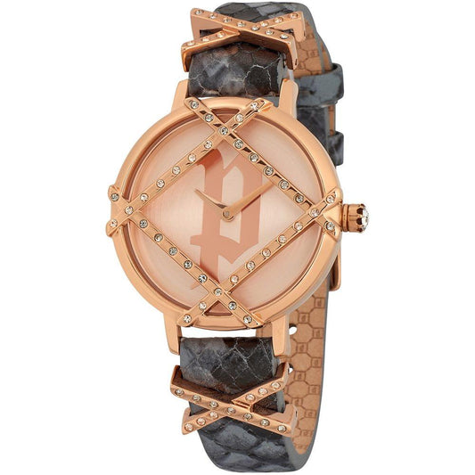 Police Gray Leather Watch 1728,Gray,New with tags,Police,Watches for Women - Watches,Women Police POPL16068BSR32AC