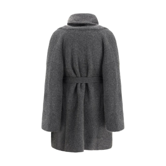 The Row Ija Coat 1728,72470364320,Clothing,Gray,Jackets & Coats - Women - Clothing,New with tags,The Row,Women,Women - Clothing,XS/S The Row TH-8423Y391CHR-XS/S