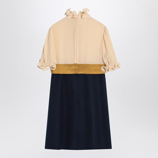 Valentino Mini dress with ruffles and bow in silk LDin,Spring - Summer 2025,Women,Women > Clothing,Women > Clothing > Dresses,Yes Eu Valentino 6B0VADJ698T/Q_VALE-DSV_102