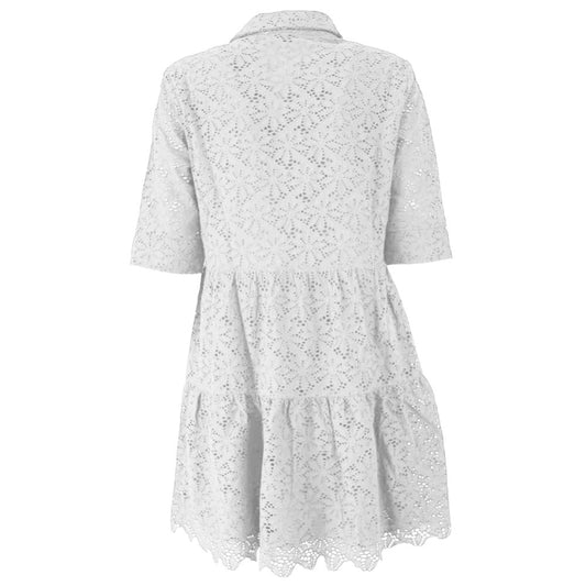Yes Zee White Cotton Dress 1728,67346170016,Clothing,Dresses - Women - Clothing,L,M,New with tags,White,Women,Women - Clothing,Yes Zee Yes Zee YE-14621-M