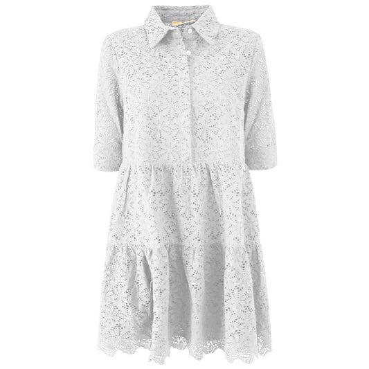 Yes Zee White Cotton Dress 1728,67346170016,Clothing,Dresses - Women - Clothing,L,M,New with tags,White,Women,Women - Clothing,Yes Zee Yes Zee YE-14621-M
